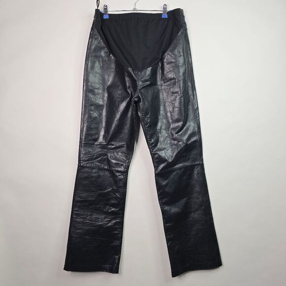 Gap Maternity Black Genuine Leather Bootcut Pants - Picture 1 of 7